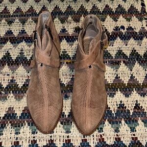 Vince Camuto Taupe Suede Ankle Boots